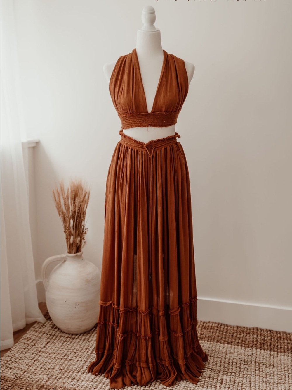 Free People Halter Maxi Set